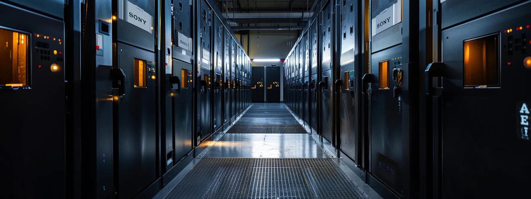 a row of ups systems safeguarding electronic equipment from power fluctuations.