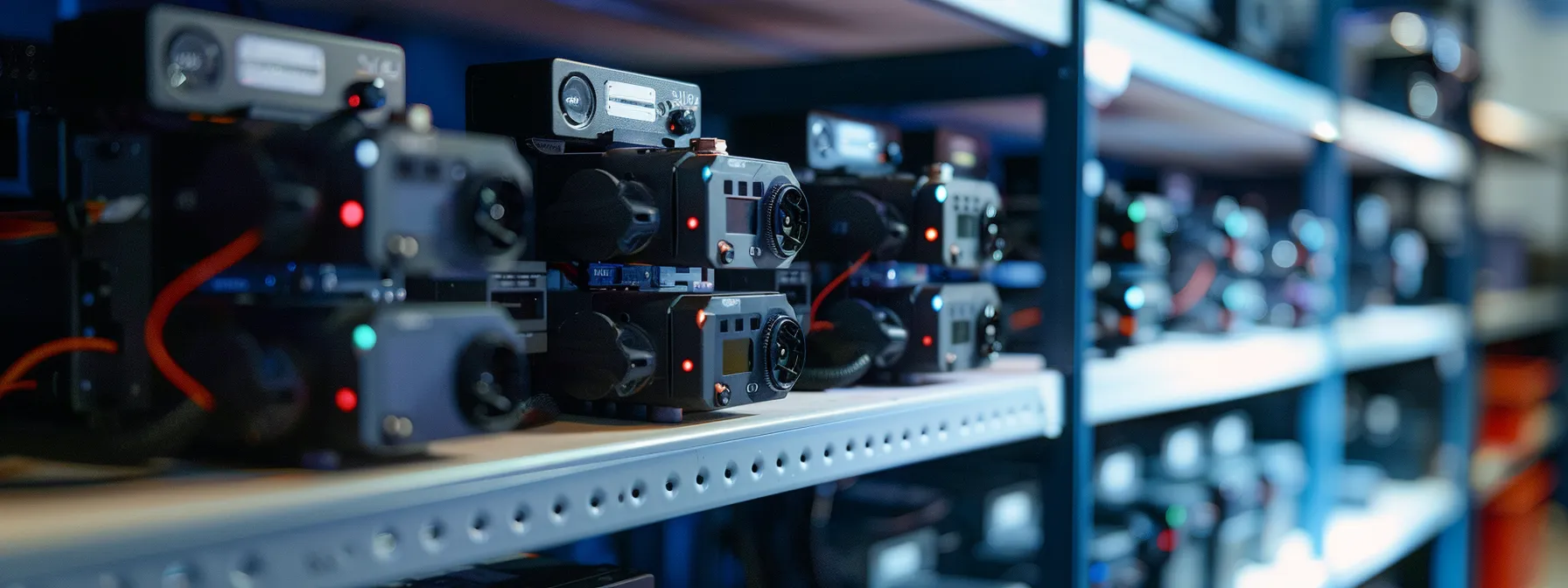 an array of sophisticated generator switch kits arranged neatly on display.