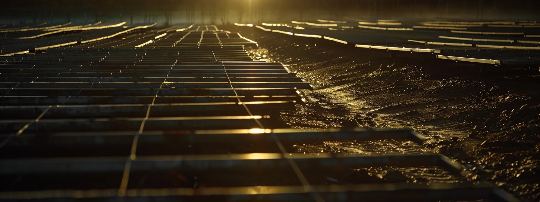 a solar panel array powering essential equipment during a grid failure.