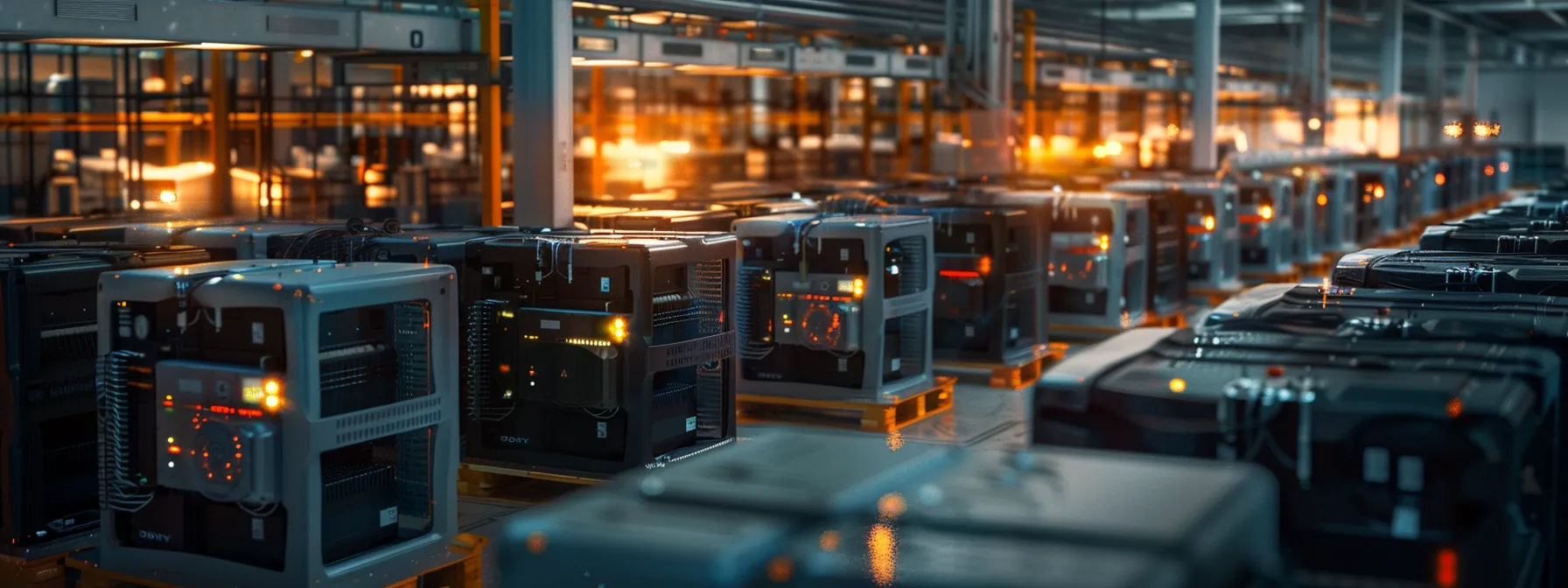 a room filled with backup generators and power supply units buzzing with activity to maintain operational continuity during a disaster.